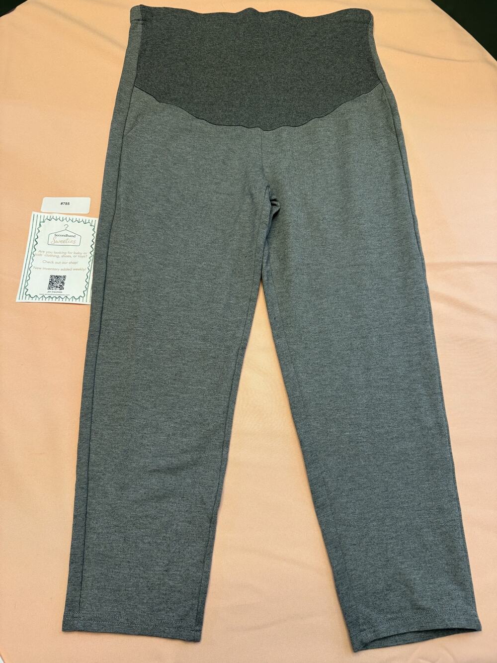 Alina Mae Gray Maternity Pants Small Adjustable Waist Pregnancy Pants SKU #785